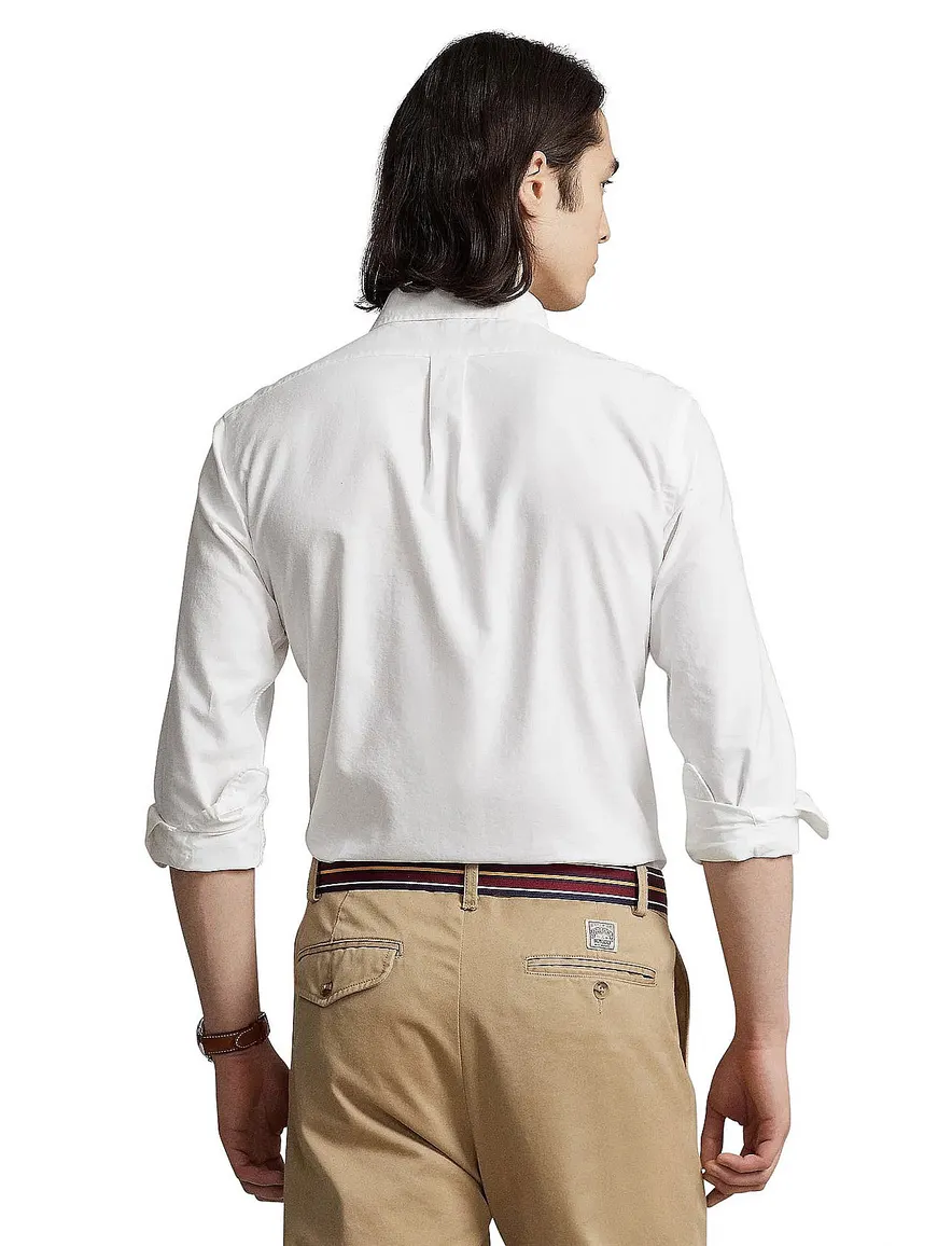 Polo Ralph Lauren casual overhemd normale fit wit effen katoen