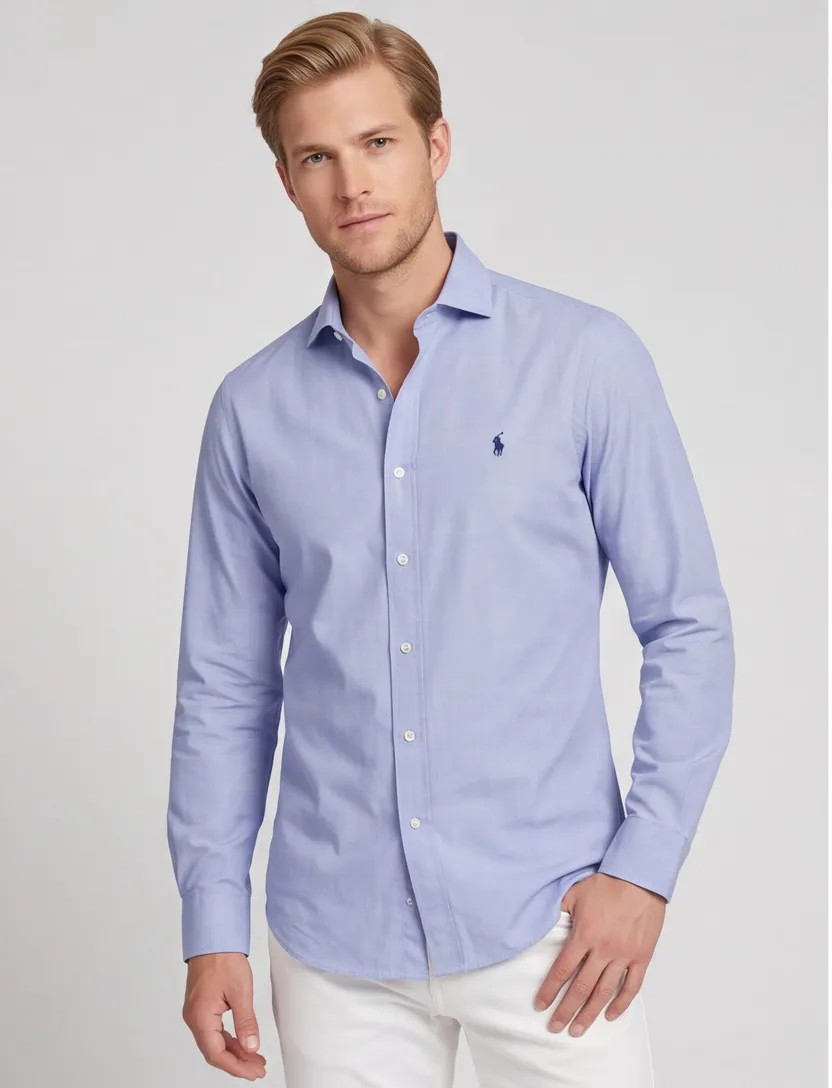 Ralph Lauren overhemd Slim Fit lichtblauw
