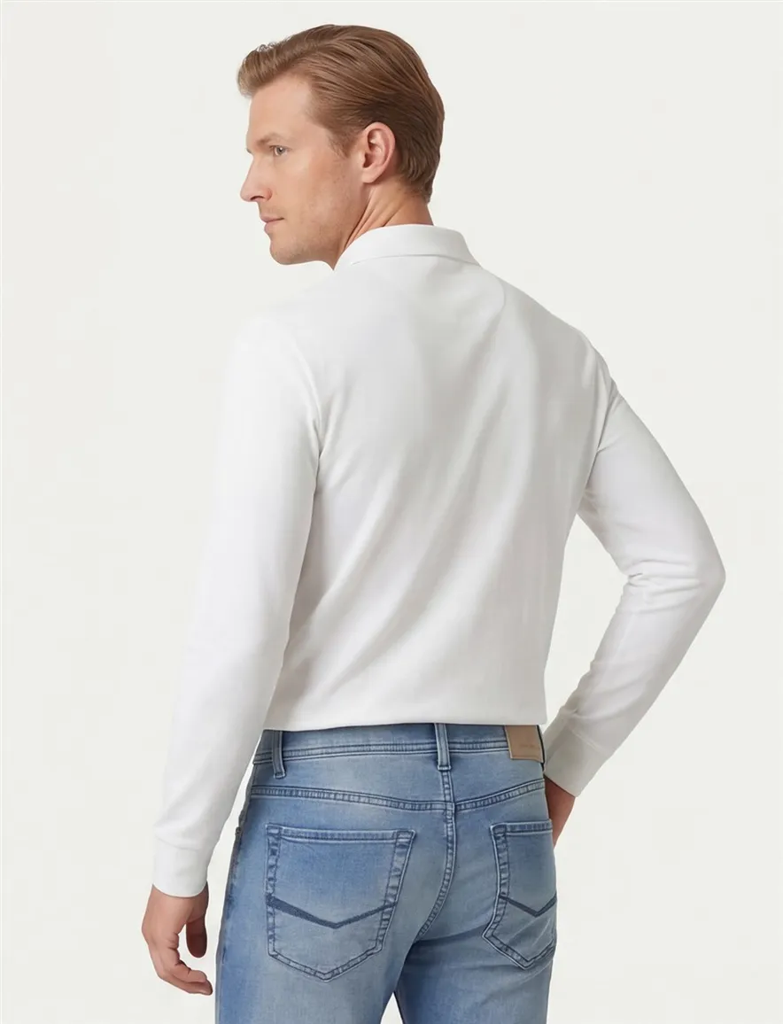Lange mouwen polo Ralph Lauren wit met logo