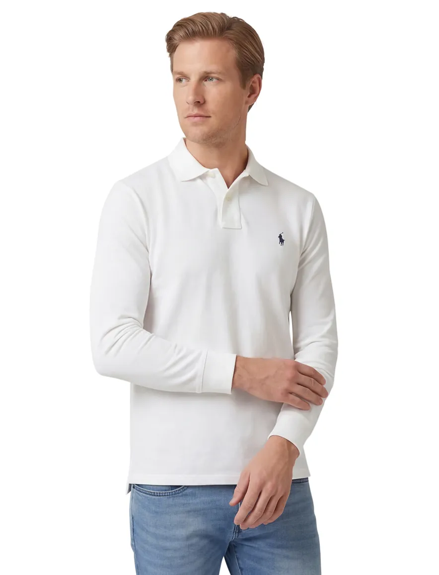 Lange mouwen polo Ralph Lauren wit met logo