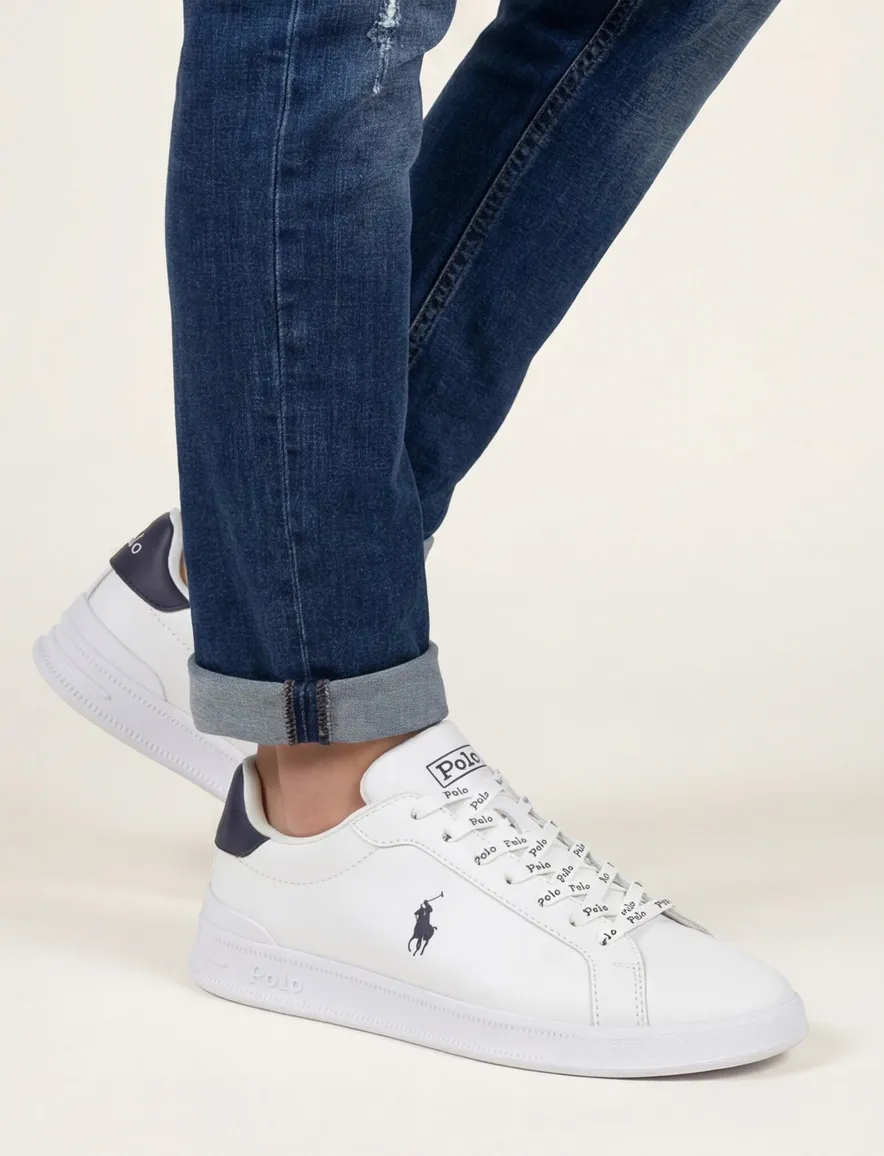 Polo Ralph Lauren leren sneakers wit effen