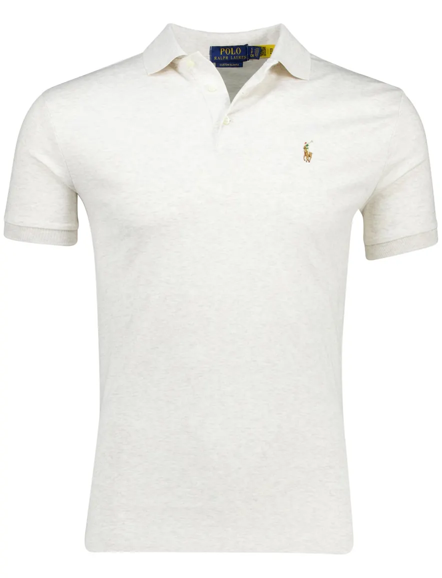 poloshirt korte mouw beige Polo Ralph Lauren Custom Slim Fit