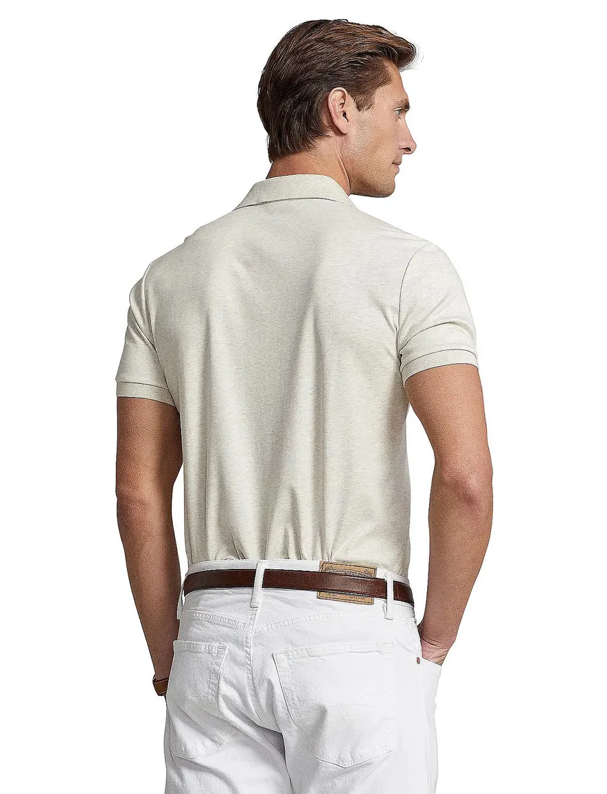 poloshirt korte mouw beige Polo Ralph Lauren Custom Slim Fit