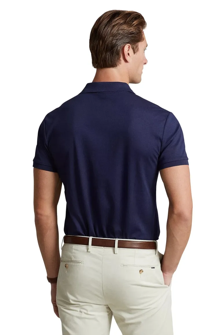 Polo Ralph Lauren polo custom slim fit navy 3-knoops katoen
