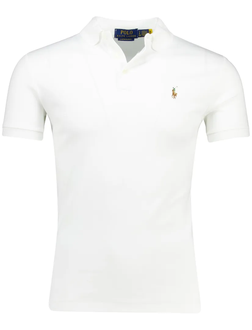 Polo Ralph Lauren Custom Slim Fit poloshirt korte mouw wit