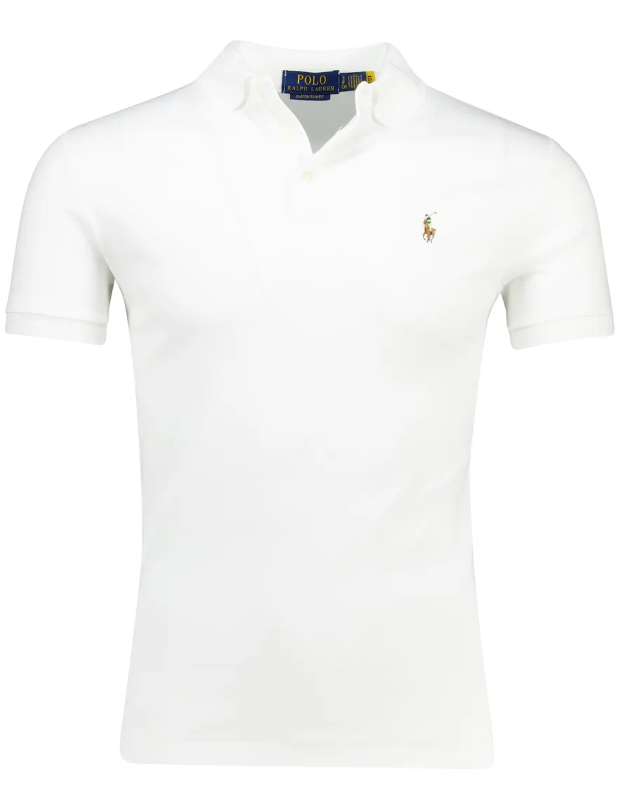 Polo Ralph Lauren Custom Slim Fit poloshirt korte mouw wit