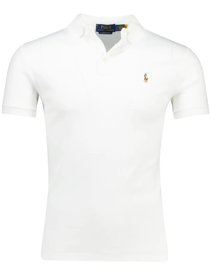Polo Ralph Lauren Custom Slim Fit poloshirt korte mouw wit