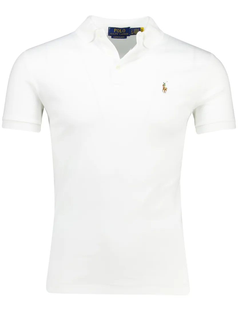 poloshirt korte mouw Polo Ralph Lauren Custom Slim Fit wit