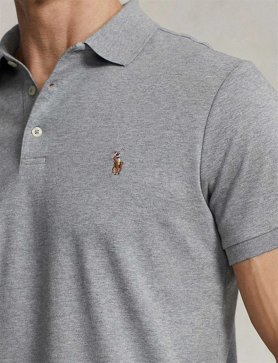 Ralph Lauren polo grijs custom slim fit