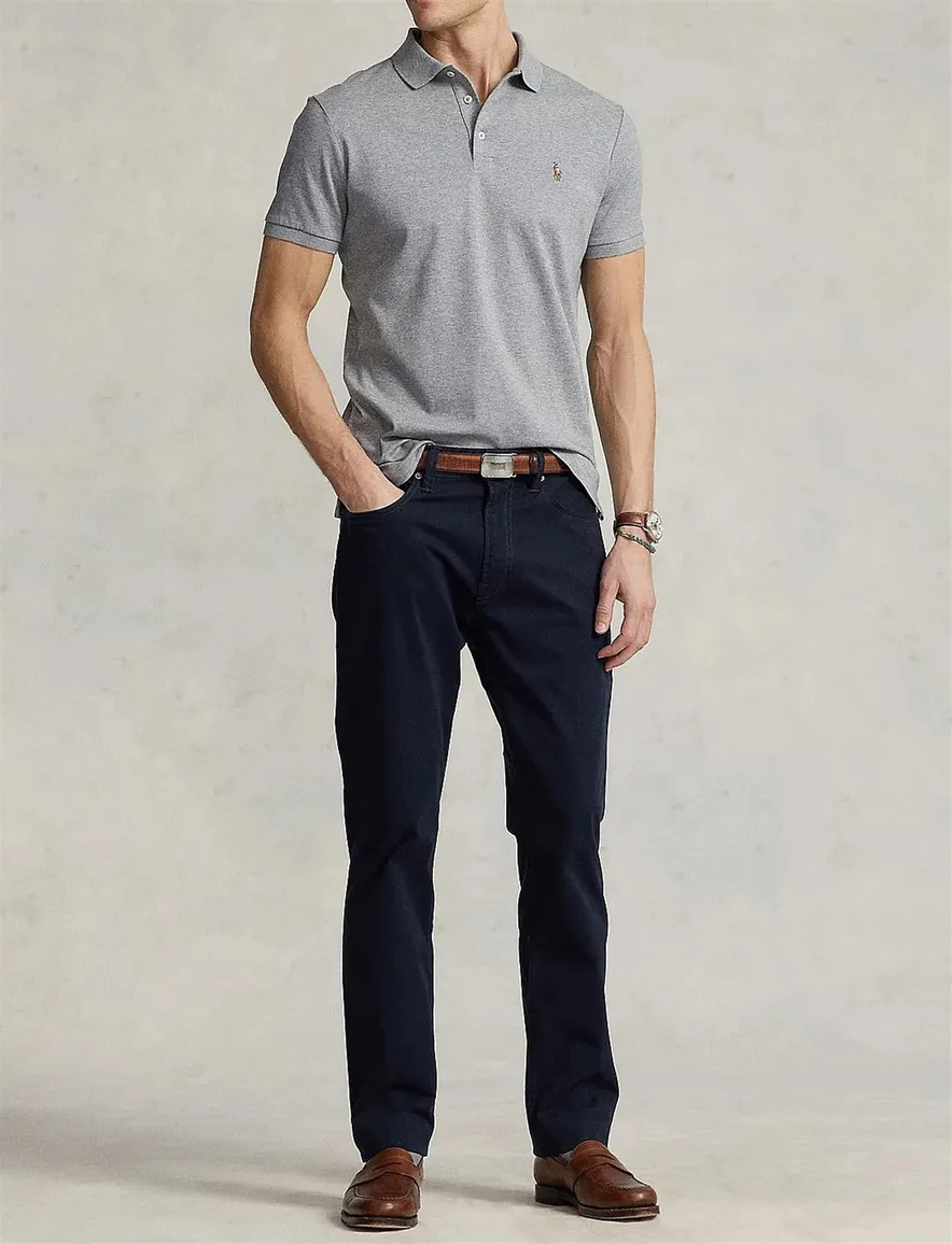Ralph Lauren polo grijs custom slim fit