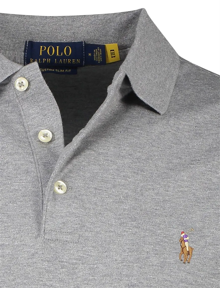 Ralph Lauren polo grijs custom slim fit