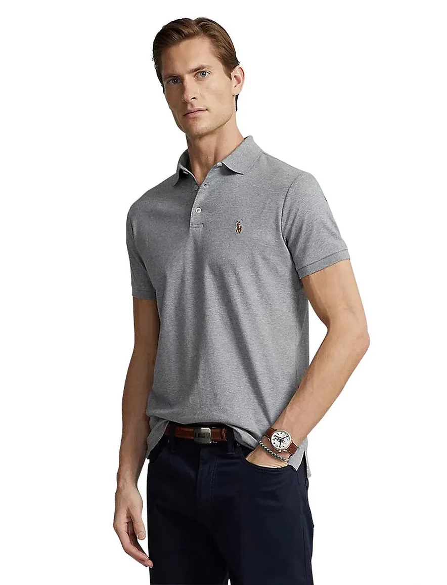Ralph Lauren polo grijs custom slim fit