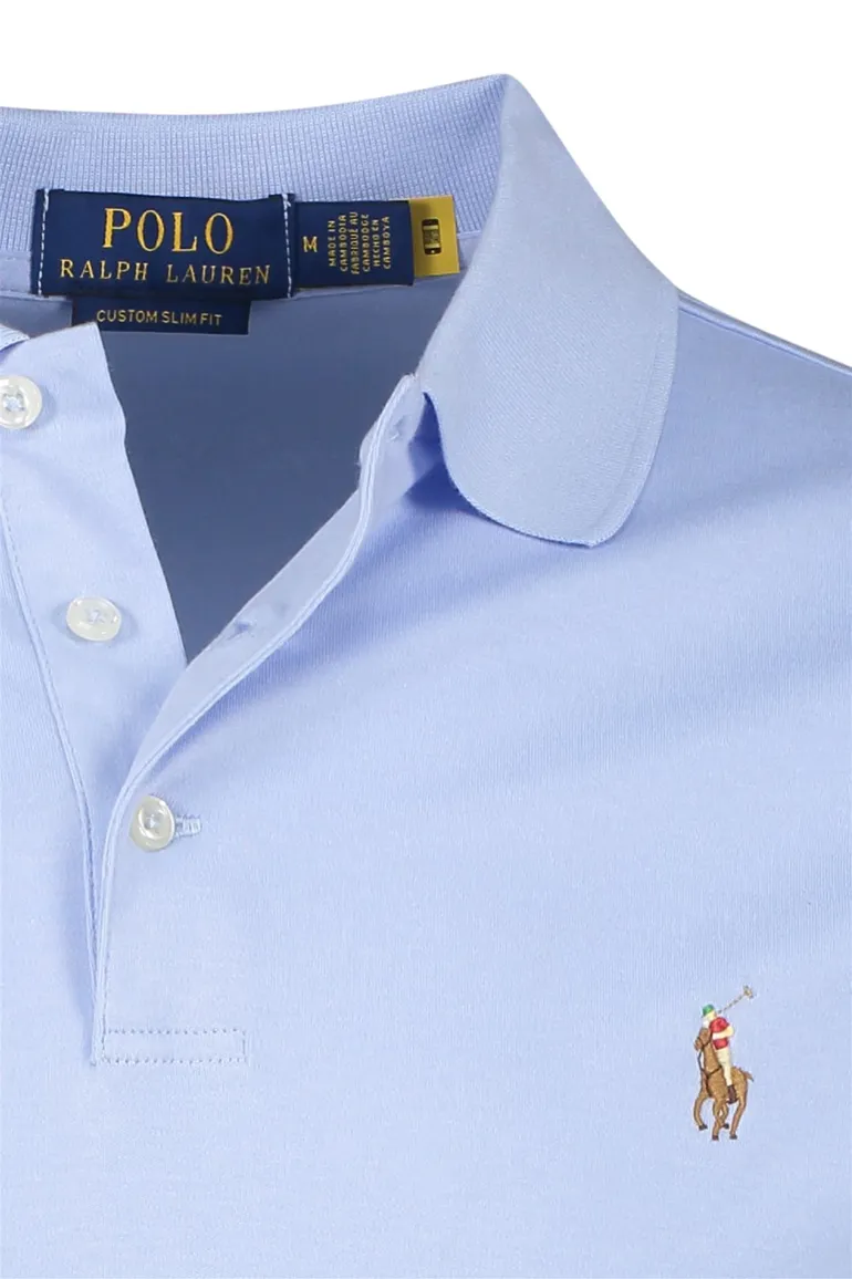 Ralph Lauren polo lichtblauw custom slim fit