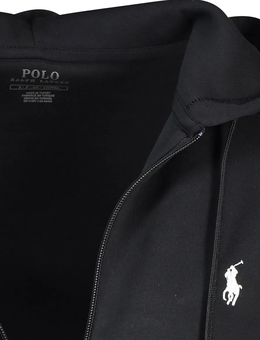 vest Polo Ralph Lauren zwart effen katoen opstaande kraag rits