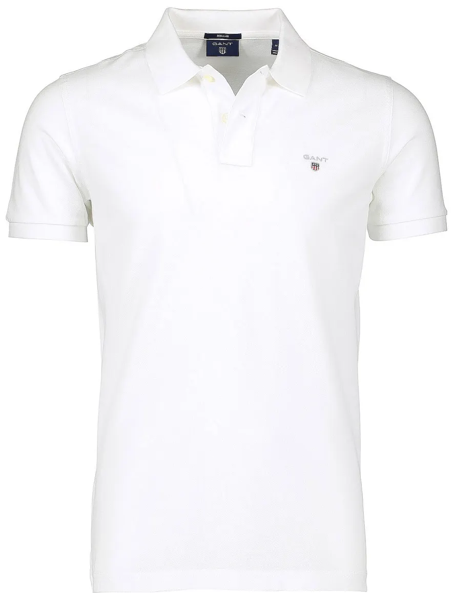 Gant polo normale fit wit effen katoen