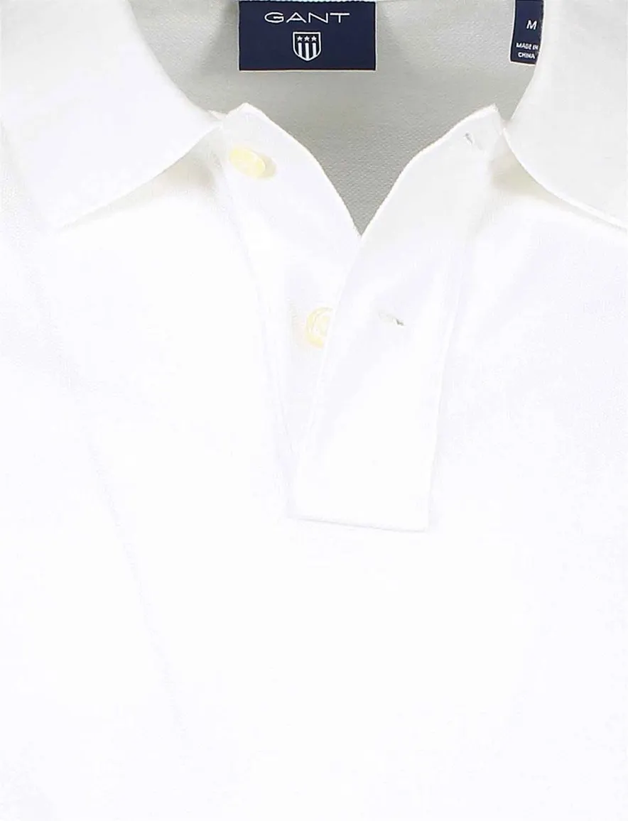 Gant polo normale fit wit effen katoen