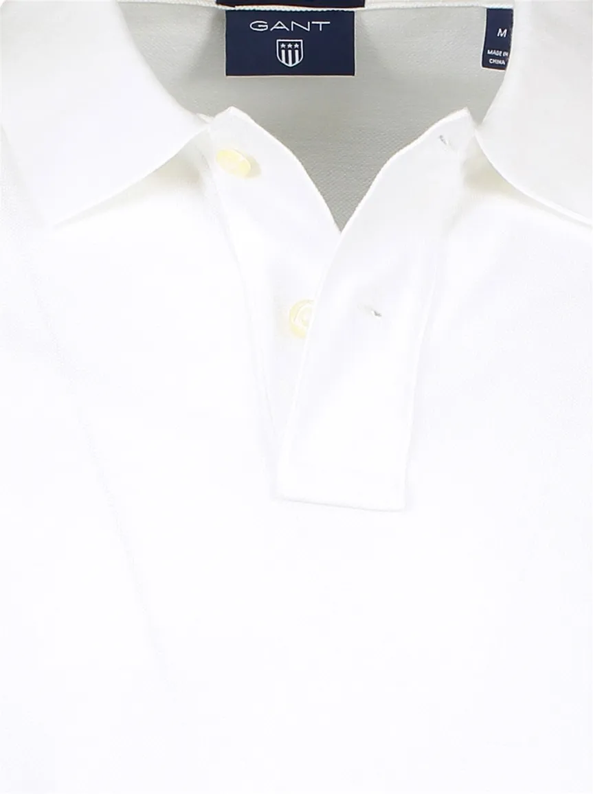 polo Gant wit effen katoen normale fit
