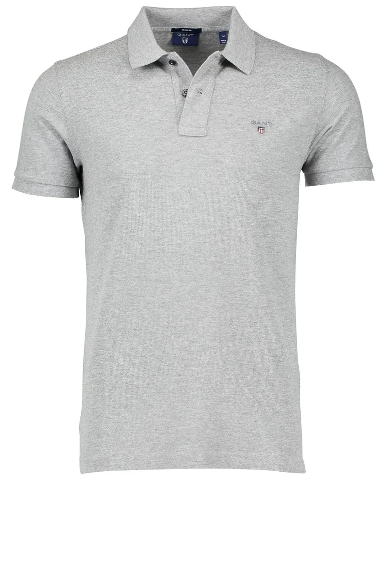 Polo Gant Regular Fit grijs melange