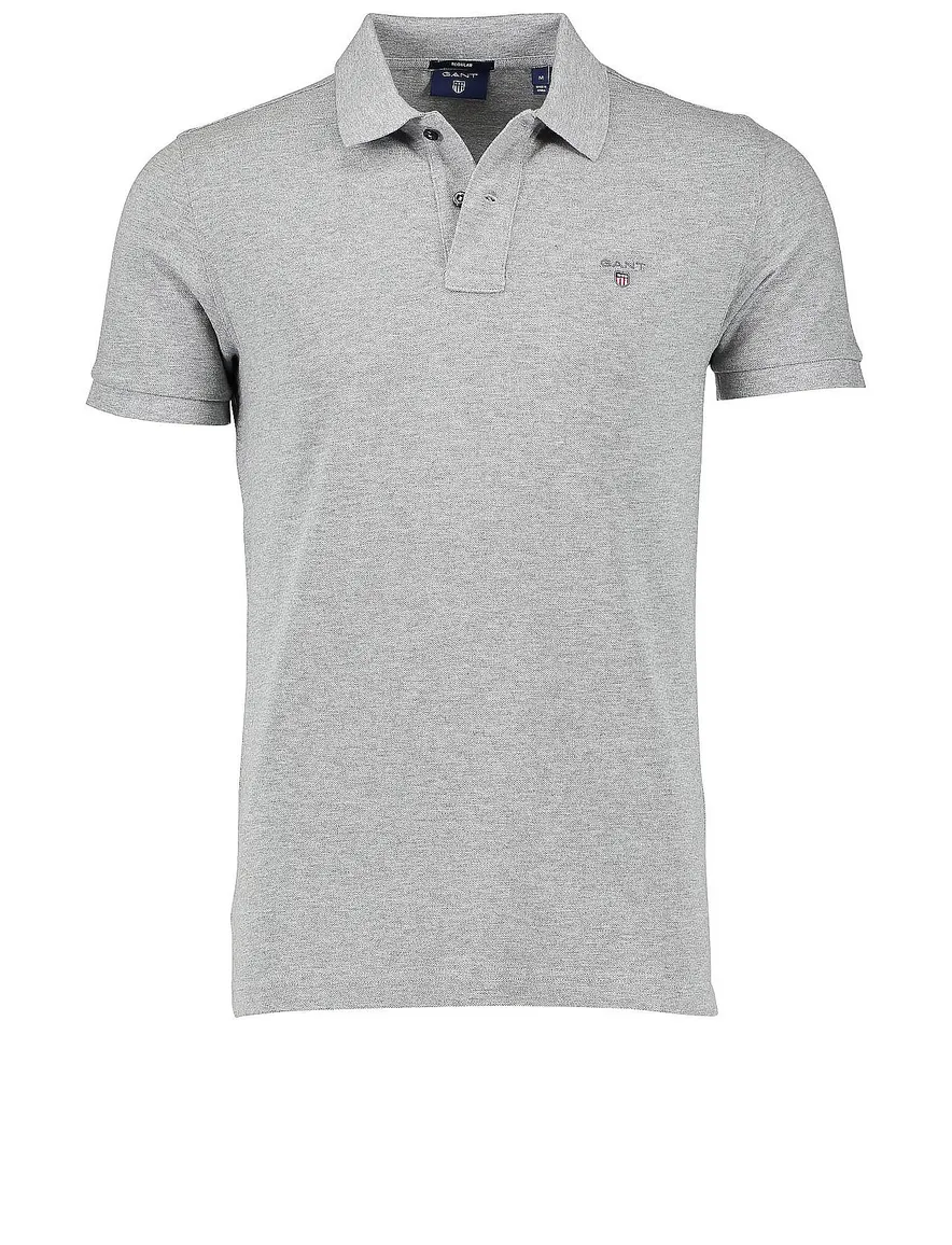 Polo Gant Regular Fit grijs melange