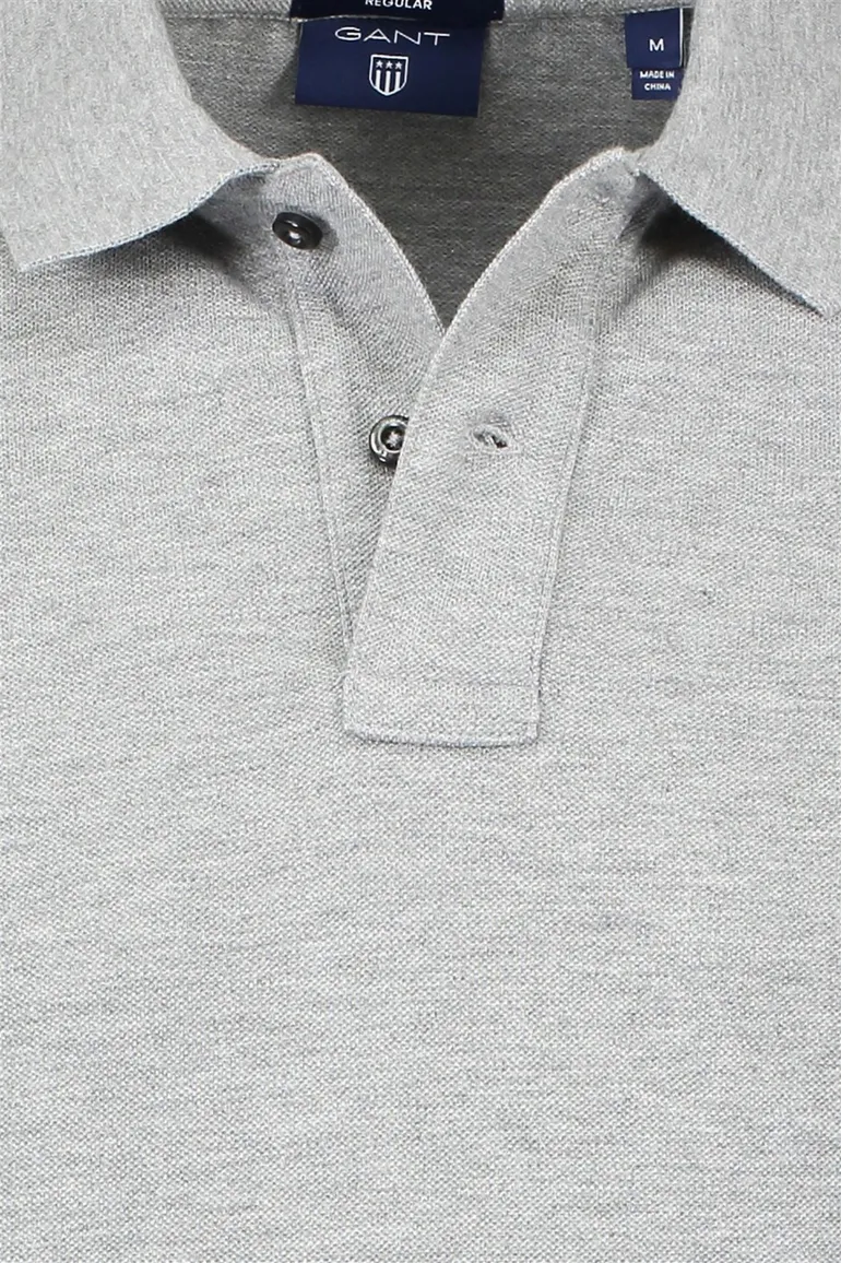 Polo Gant Regular Fit grijs melange