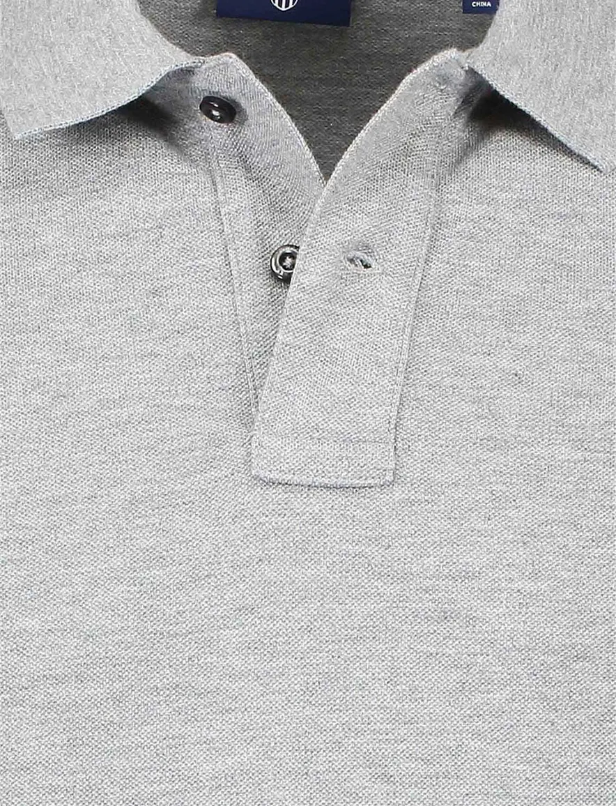Polo Gant Regular Fit grijs melange