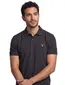 Gant poloshirt 2 knoops zwart effen met logo katoen