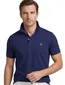 polo Gant donkerblauw effen katoen wijde fit