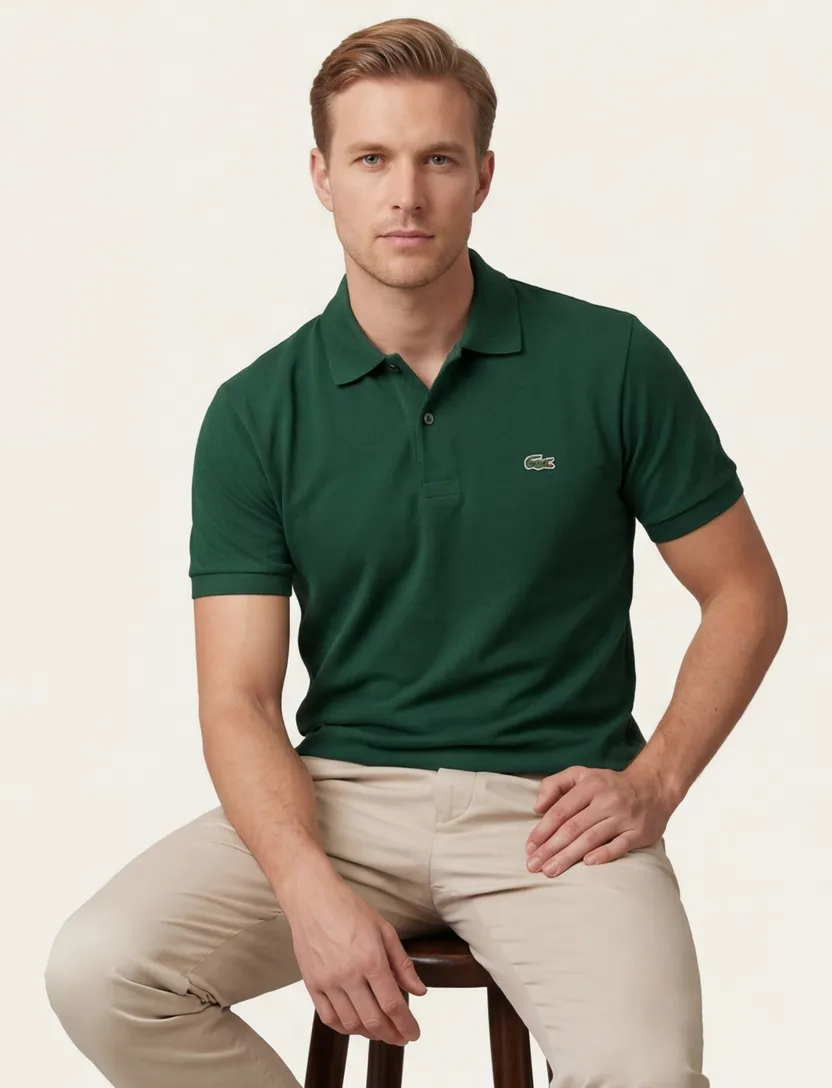 Lacoste polo Classic Fit piqué groen