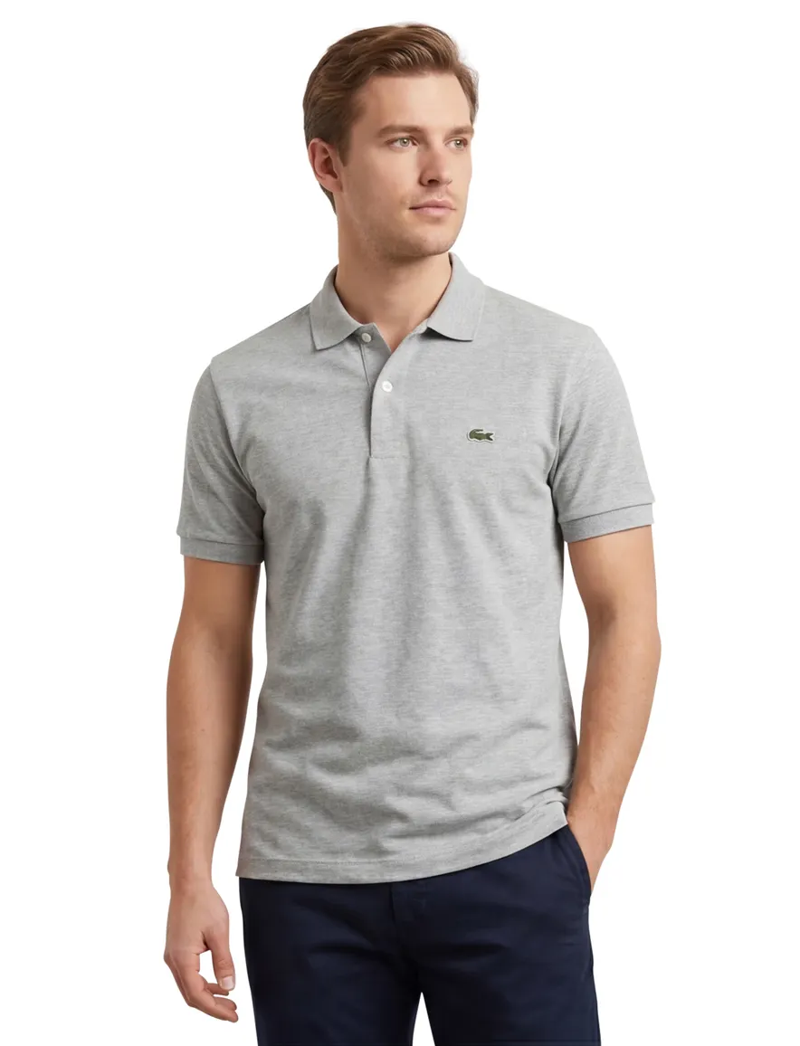 Lacoste polo grijs gemeleerd Classic Fit