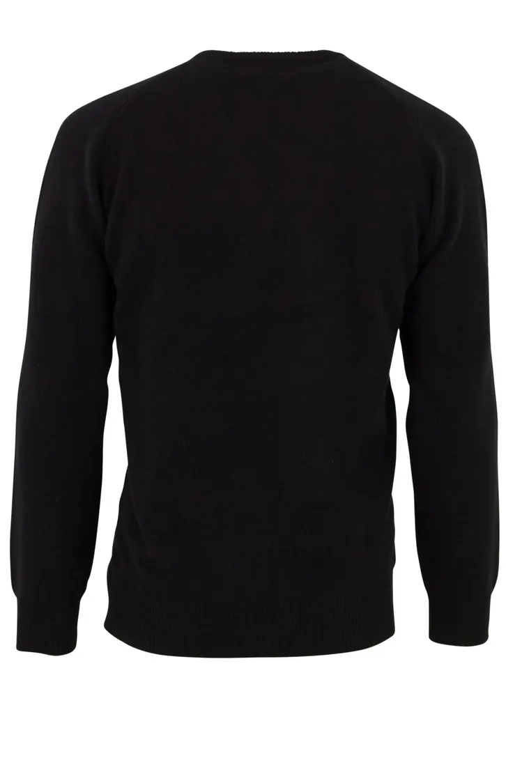 Alan Paine trui zwart classic fit lamswol v-hals