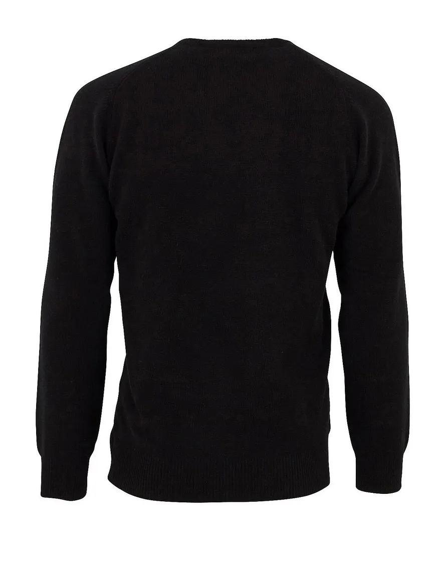 Alan Paine trui zwart v-hals ruime fit lamswol