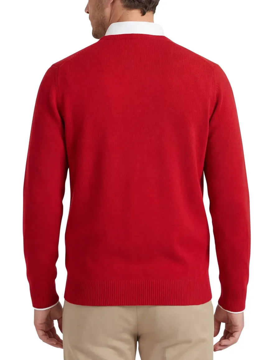 Alan Paine trui dubonnet rood Hampshire ruime fit