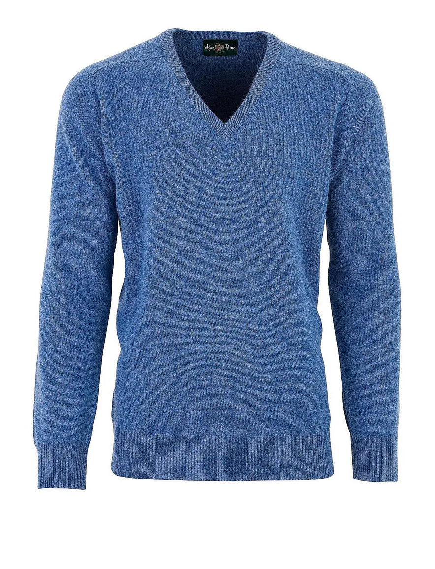 Alam Paine pullover denim blue lamswol ruime fit lamswol