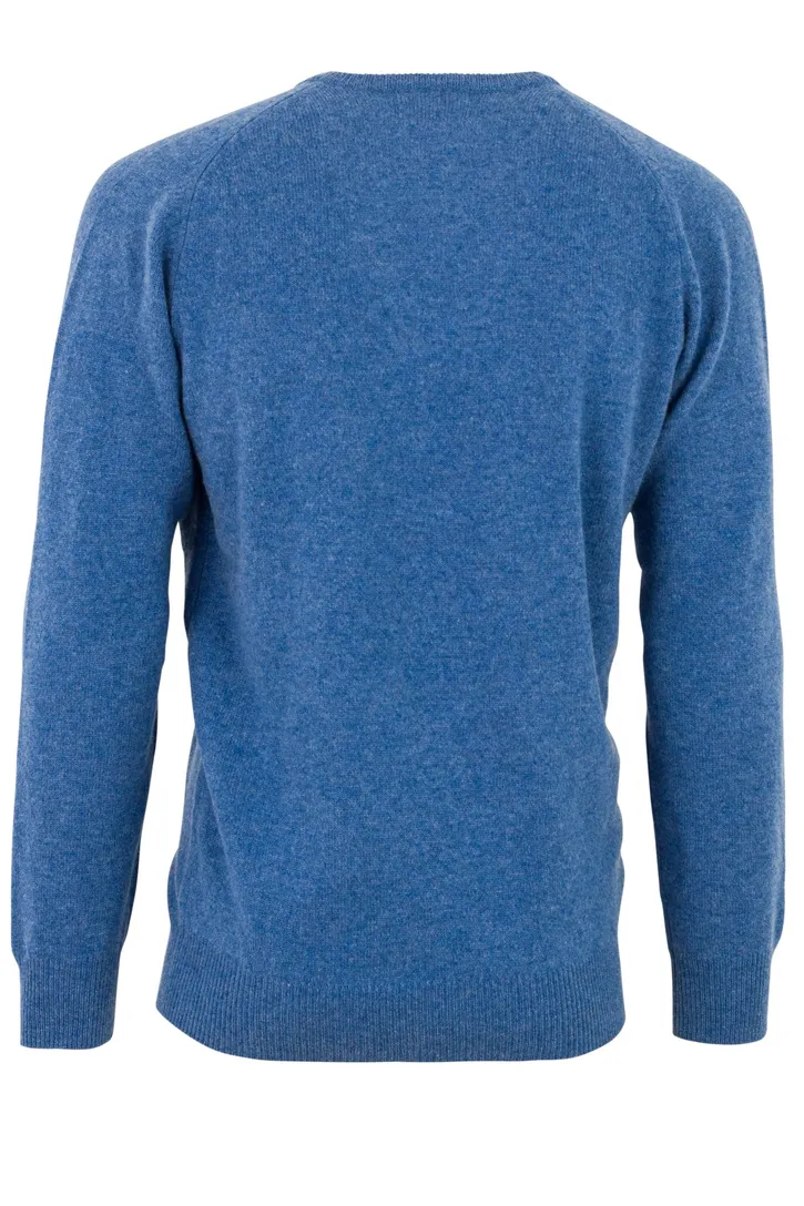 Alan Paine trui jeans classic fit v-hals lamswol