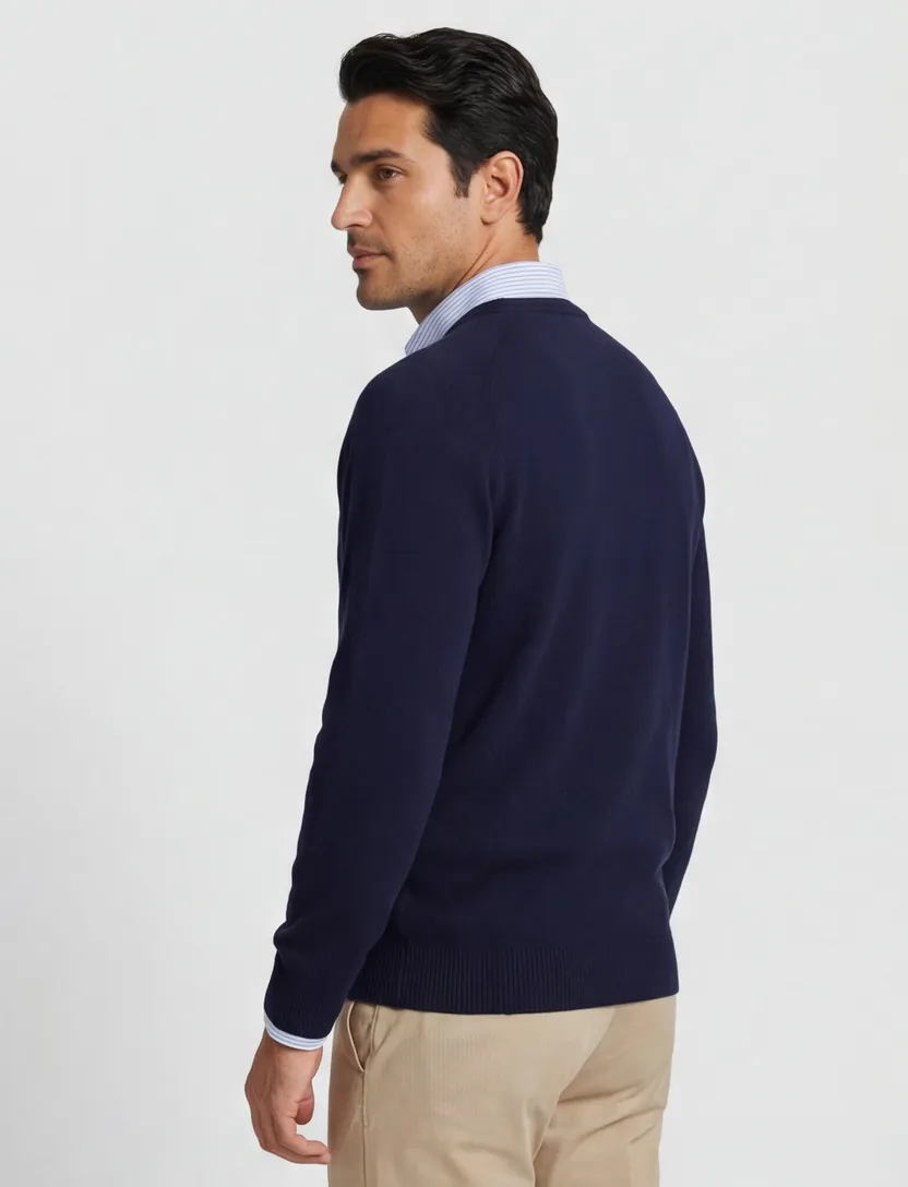 Alan Paine trui navy classic fit v-hals Hampshire