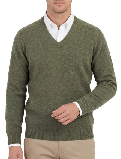 Alan Paine Alan Paine mosgroen lamswol Hampshire classic fit
