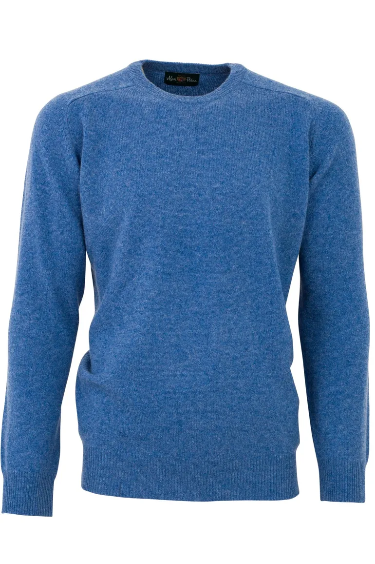 Alan Paine trui denim blue Dorset lamswol