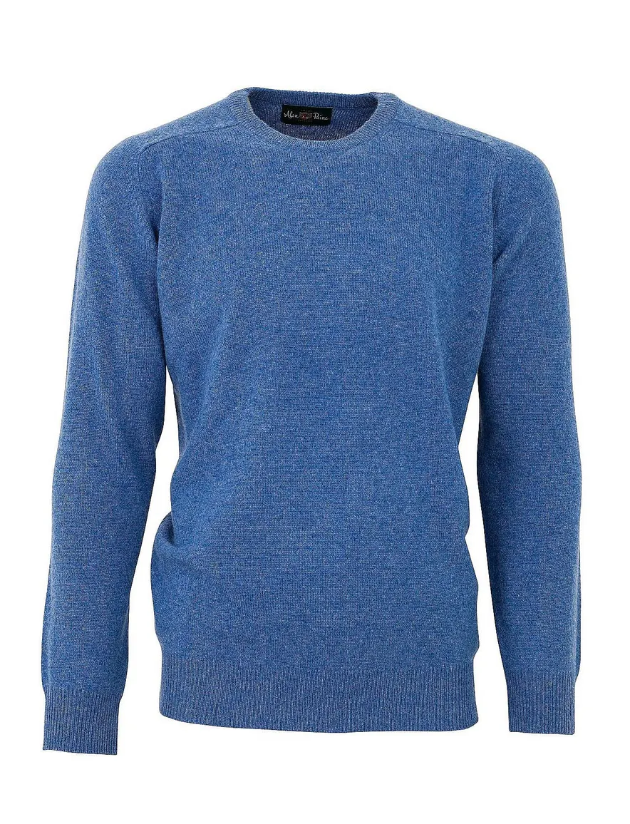 Alan Paine trui denim blue Dorset lamswol