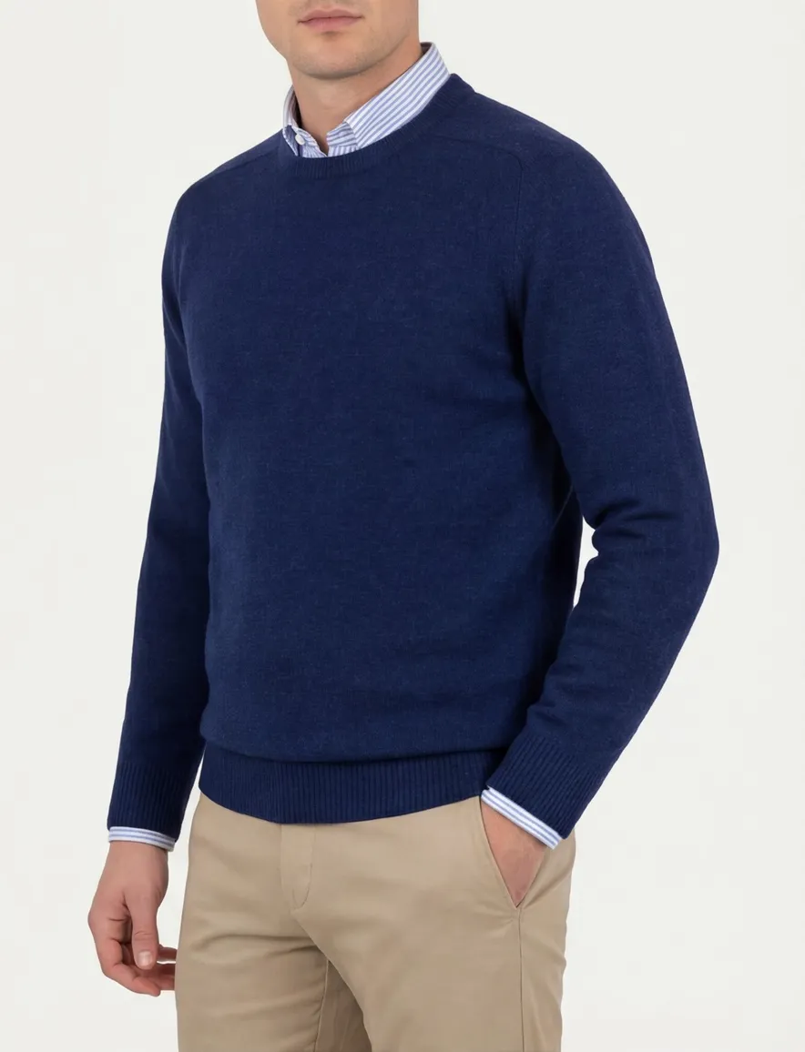 Alan Paine pullover navy Dorset classic fit ronde hals