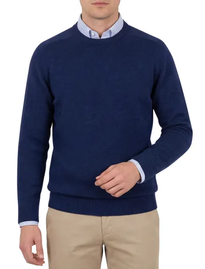 Alan Paine Alan Paine pullover navy Dorset classic fit ronde hals
