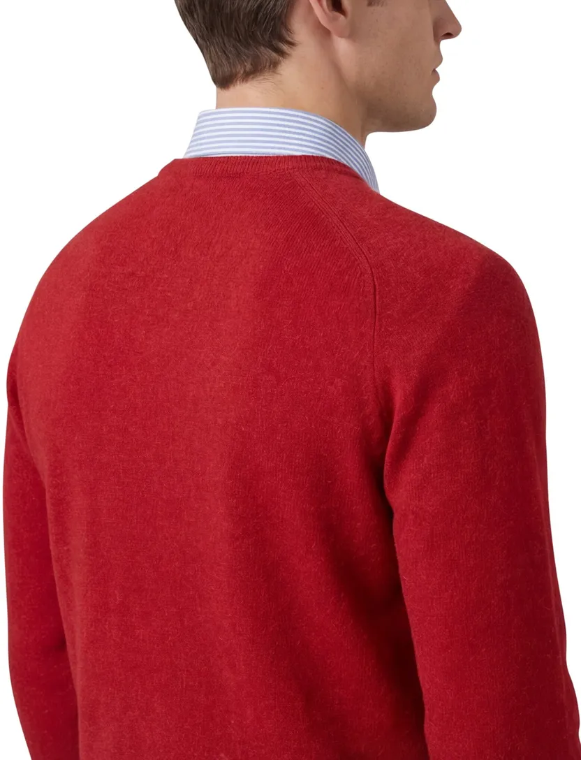 Pullover Alan Paine lamswol ronde hals rood