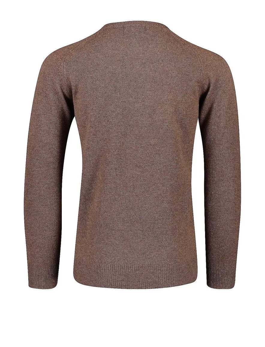 Alan Paine lamswol trui v-hals bruin