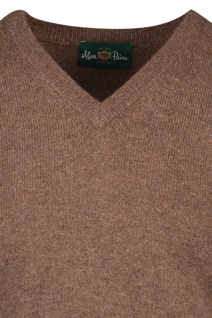 Alan Paine trui Tobacco v-hals lamswol