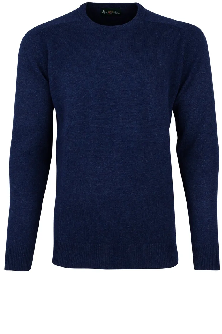 Trui Alan Paine blauw gemeleerd ronde hals