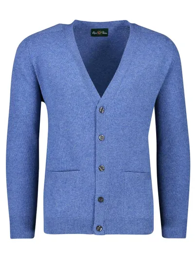 Alan Paine Alan Paine vest lamswol blauw knopen