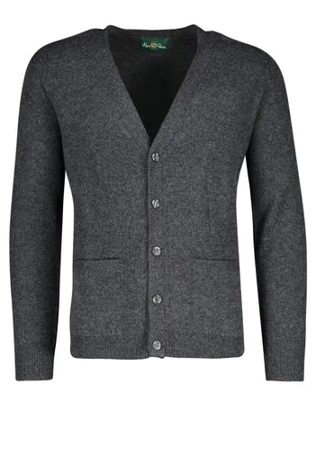Alan Paine Alan Paine lamswollen vest antraciet knopen