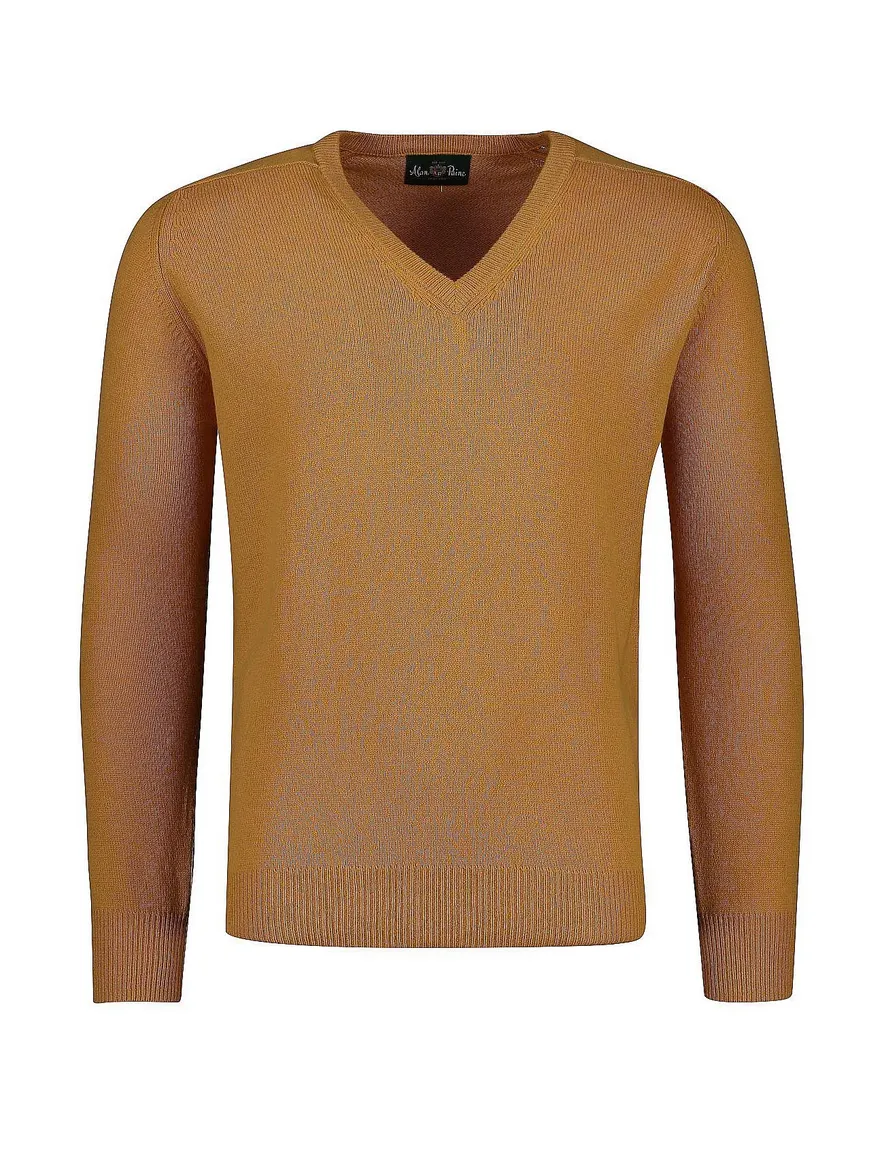 Alan Paine trui v-hals harvest gold