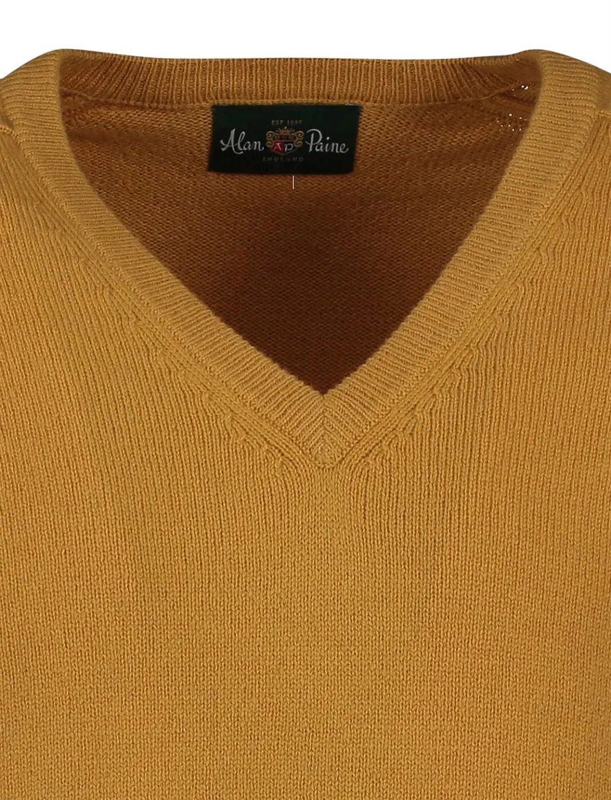 Alan Paine trui v-hals harvest gold