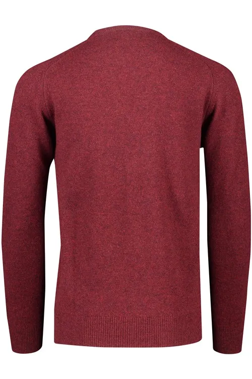 Alan Paine trui v-hals bordeaux effen lamswol wijde fit