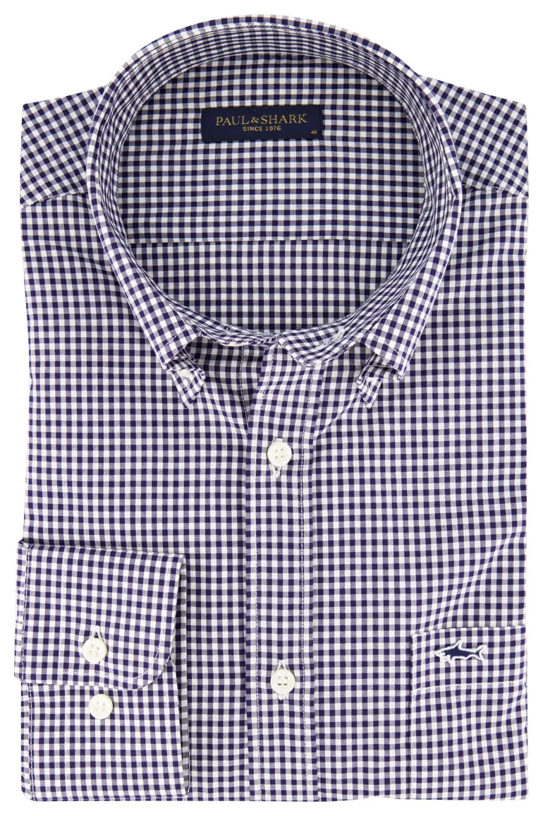 Overhemd Paul & Shark geruit donkerblauw